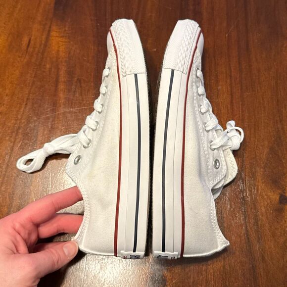 Converse All Star Low White Canvas Lace Up Shoes Women’s 7 Men’s 5 Unisex - Picture 6 of 7